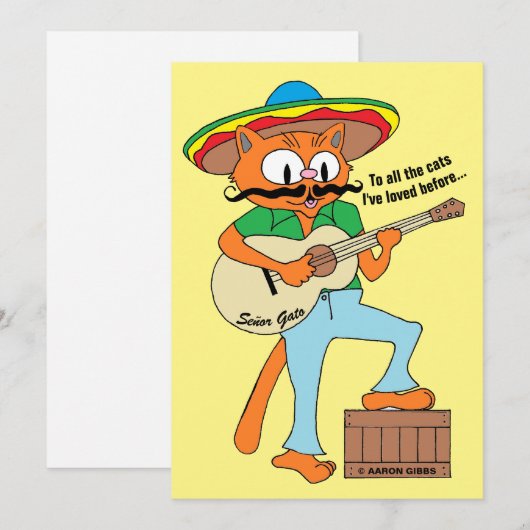 Cartoon Fiesta Cat Funny Cinco De Mayo Flachbildsc (Vorne/Hinten)