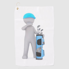 Cartoon-Figur mit einem Golf Bag Design Golfhandtuch