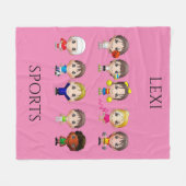 Cartoon-Figuren fleece Decke mit Namen. (Vorderseite (Horizontal))