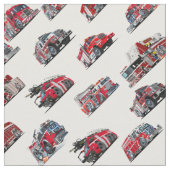 Cartoon Fire Trucks nahtlos Stoff (Nahaufnahme)