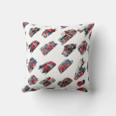 Cartoon Fire Trucks nahtlose Mustergewebe Kissen (Rückseite)