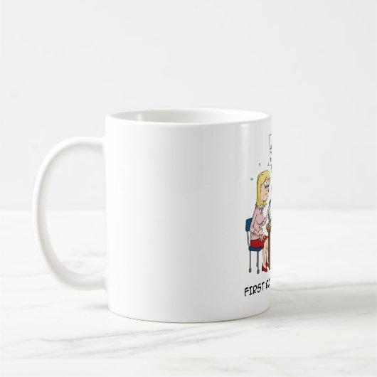 Cartoon; First date bij haar thuis. Kaffeetasse (Links)