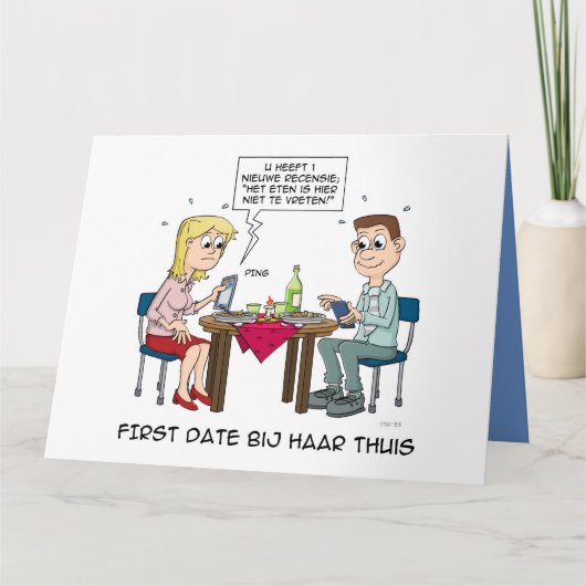 Cartoon; First date bij haar thuis. Karte (Vorderseite)