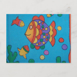 Cartoon fisch! postkarte