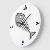 Cartoon Fische Knochen Funny Wall Clock mit Zahlen Große Wanduhr (Winkel)
