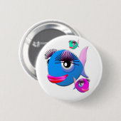 Cartoon-Fische mit den großen Lippen und den Button (Vorne & Hinten)