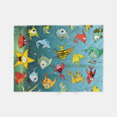 Cartoon-Fische Unterwasser Fleecedecke (Vorderseite (Horizontal))