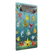 Cartoon-Fische Unterwasser Mini Klemmbrett (Schrägansicht)