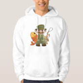 Cartoon Fischer mit großer Fangflotte Hoodie (Vorderseite)