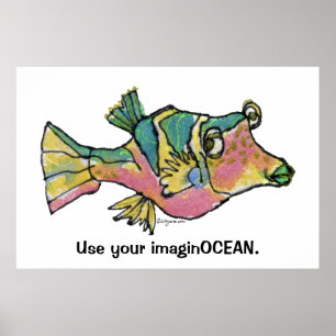Cartoon Fish 001 ImaginOCEAN Poster Groß