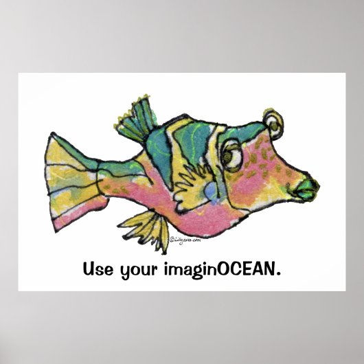 Cartoon Fish 001 ImaginOCEAN Poster Groß (Vorne)