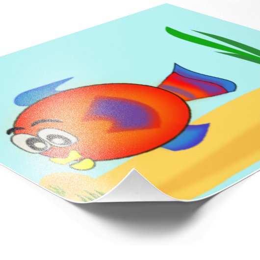 Cartoon Fish Fotodruck (Ecke)
