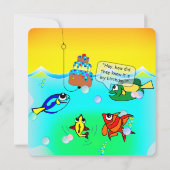Cartoon Fish Fry Geburtstag Einladung (Rückseite)