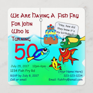 Cartoon Fish Fry Geburtstag Einladung