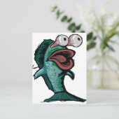 Cartoon Fish Postkarte (Stehend Vorderseite)