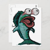 Cartoon Fish Postkarte (Vorne/Hinten)