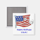 Cartoon Flag Waving Magnet (Vorderseite/Rückseite)