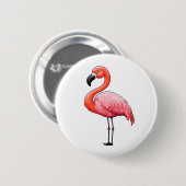 Cartoon-Flamingo-Abbildung Button (Vorne & Hinten)