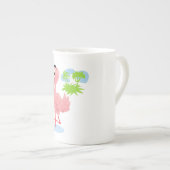 Cartoon Flamingo Bone China Tasse (Vorderseite Rechts)