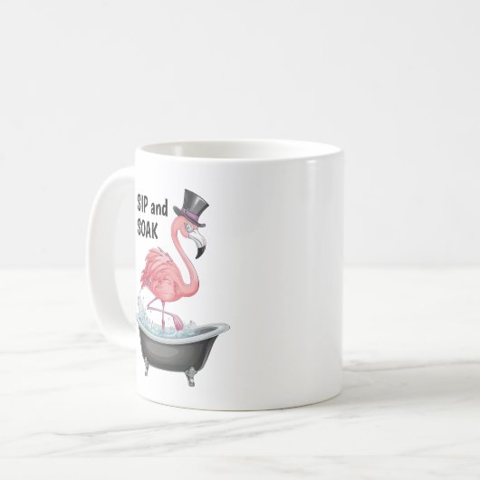 Cartoon Flamingo Kaffeetasse (Vorderseite Links)