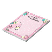 Cartoon Flamingo mit Blume Lehrer Notizblock (Rotiert)