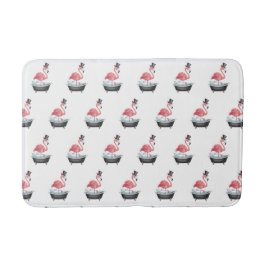Cartoon Flamingo Pattern Badematte