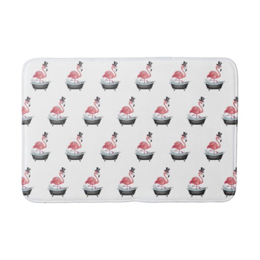 Cartoon Flamingo Pattern Badematte (Vorderseite)