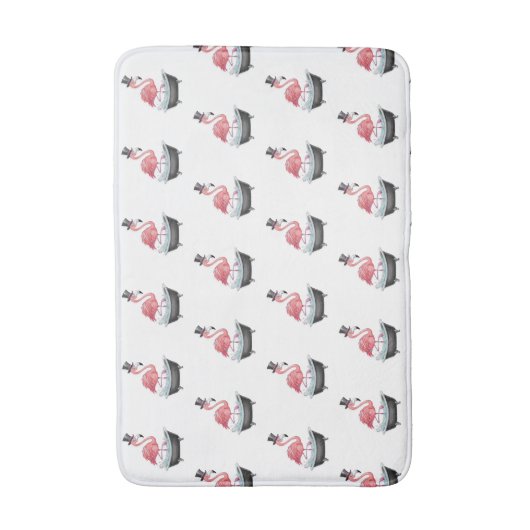Cartoon Flamingo Pattern Badematte (Vorderseite Vertikal)