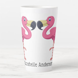 Cartoon Flamingos personalisieren Milchtasse