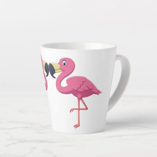 Cartoon Flamingos Personalize Milchtasse (Rechte Ecke)