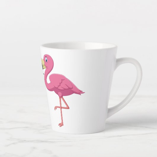 Cartoon Flamingos Personalize Milchtasse (Rechts)