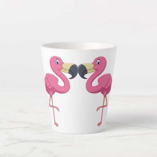 Cartoon Flamingos Personalize Milchtasse (Vorderseite)