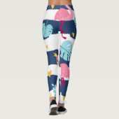 Cartoon Flamingos: Sommer tropisch Vintag. Leggings (Rückseite)