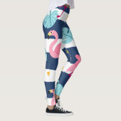 Cartoon Flamingos: Sommer tropisch Vintag. Leggings (Rechts)