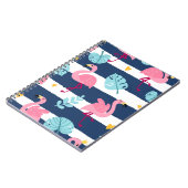 Cartoon Flamingos: Sommer tropisch Vintag. Notizblock (Linke Seite)