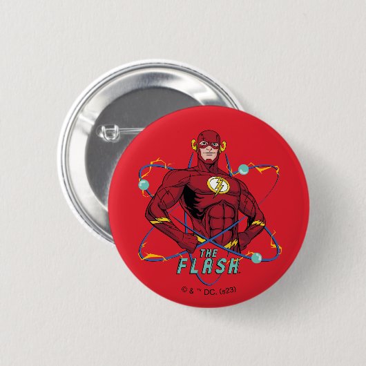 Cartoon Flash Atomic Graphic Button (Vorne & Hinten)