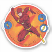 Cartoon Flash-Labor mit grafischer Darstellung Aufkleber (Vorderseite)