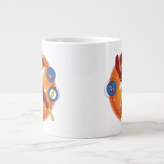 Cartoon Flash-Labor mit grafischer Darstellung Jumbo-Tasse (Vorderseite)