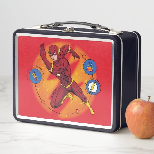 Cartoon Flash-Labor mit grafischer Darstellung Metall Brotdose (Beispiel)