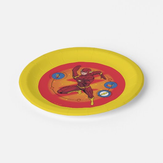 Cartoon Flash-Labor mit grafischer Darstellung Pappteller (Schrägansicht)