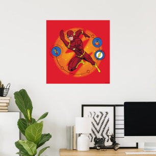 Cartoon Flash-Labor mit grafischer Darstellung Poster