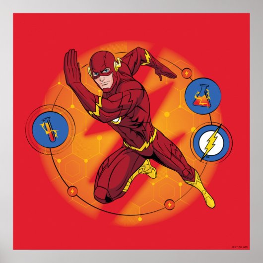 Cartoon Flash-Labor mit grafischer Darstellung Poster (Vorne)