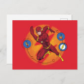 Cartoon Flash-Labor mit grafischer Darstellung Postkarte (Vorne/Hinten)