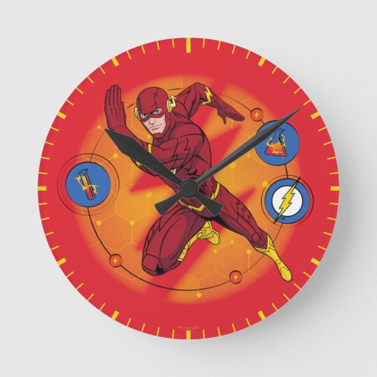Cartoon Flash-Labor mit grafischer Darstellung Runde Wanduhr (Vorderseite)