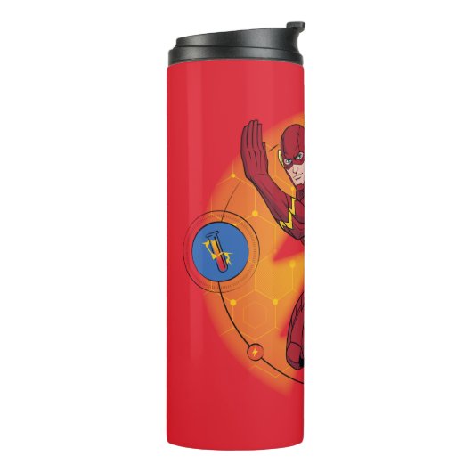 Cartoon Flash-Labor mit grafischer Darstellung Thermosbecher (Nach links gedreht)