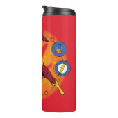 Cartoon Flash-Labor mit grafischer Darstellung Thermosbecher (Nach rechts gedreht)