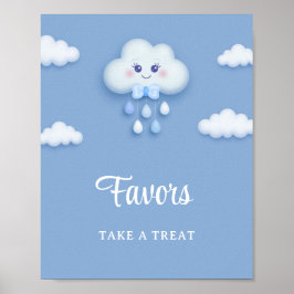 Cartoon Flauschig weiße Wolke neun blaue Jungs Gef Poster