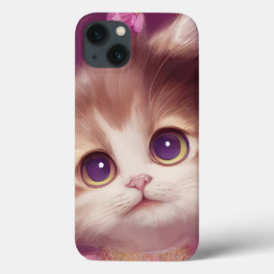 Cartoon flauschiges Babykitt mit großen Augen Case-Mate iPhone Hülle