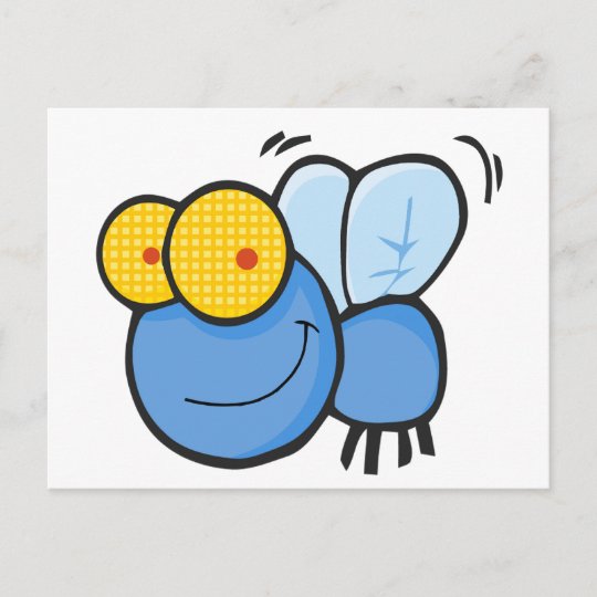 Cartoon-Fliege Postkarte | Zazzle.de