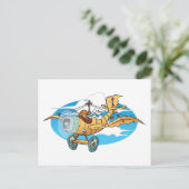 Cartoon Flivver Postkarte (Stehend Vorderseite)